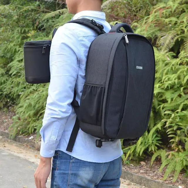 Alt view image 2 of 7 - CADeN Camera Backpack Professional DSLR Bag with USB Charging Port Rain Cover, Photography Laptop Backpack for Women Men