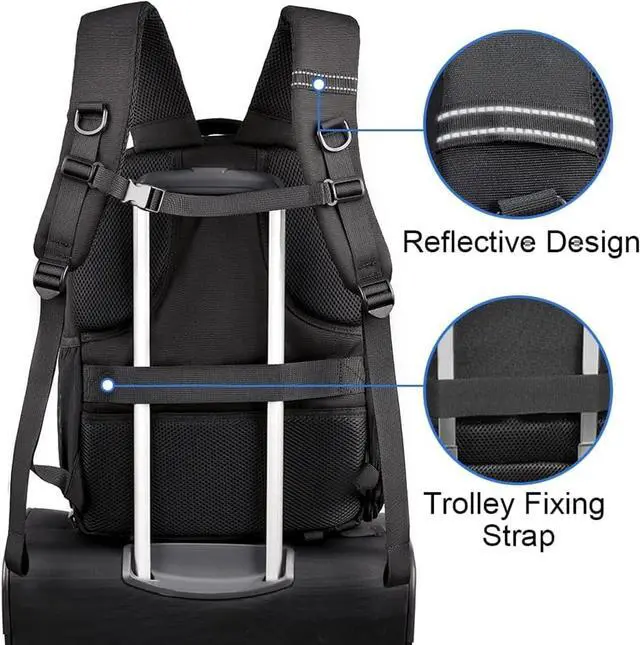 Alt view image 6 of 7 - CADeN Camera Backpack Professional DSLR Bag with USB Charging Port Rain Cover, Photography Laptop Backpack for Women Men
