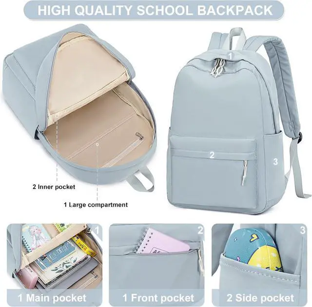 Alt view image 5 of 7 - LOIDOU Backpack for Teen Girls Middle-School Primary Elementary Bookbags 17inch Kids Backpack Women laptop Backpack Lightweight Casual Daypack