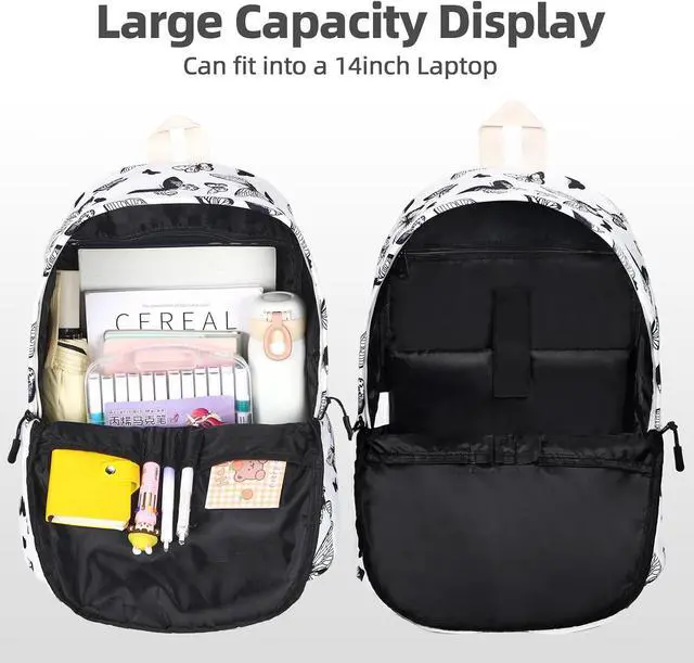 Alt view image 3 of 7 - Backpack for Girls, Lightweight Butterfly School Backpack, Waterproof Travel Backpacks, 15.6 inch Laptop Bag for Elementary, High School, Girls, Teens, Women