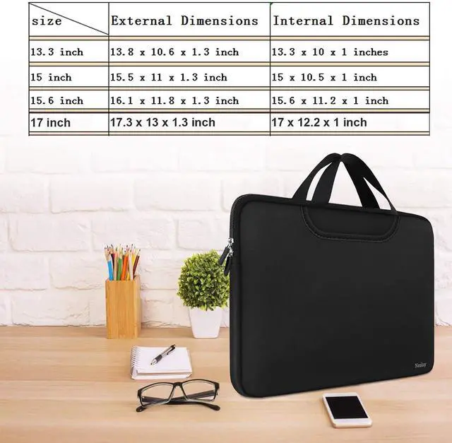 Alt view image 5 of 7 - Laptop Sleeve Bag 15.6 Inch, Durable Traveling Briefcase Handle Bag & with Extra Pockets, Computer Protective Case Compatible for 15 15.6 inch HP, Dell, Acer, Asus, Black