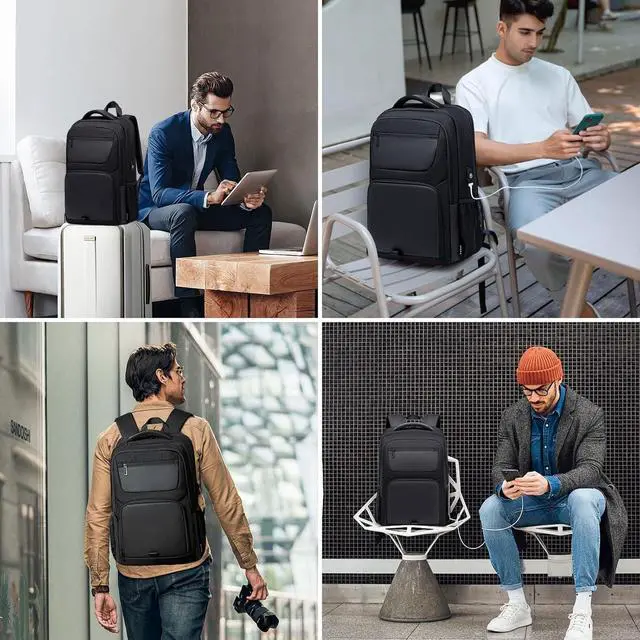 Alt view image 6 of 6 - 35L Travel Laptop Backpack for Men, High Tech Business Backpack with USB Charging Port and Ergonomic Design, Water Resistant Anti-theft Work College Backpack Fits 15.6 Inch Tablet, Notebook