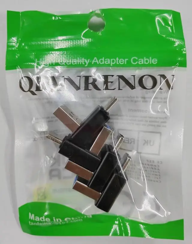 Alt view image 7 of 7 - QIANRENON 90° Angle USB3.1 Male to USB C Male Charging Adapter 10Gbps USB3.1 to USB C Data Connector Right Angle Plug QC60W/PD15W (only A to C), for Wall Charger Phone Laptop,4Pcs (Positive Bend/Up)