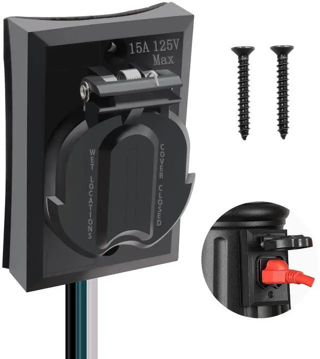 Main image of AC 125V 15A Outdoor Lamp Post Grounded Convenience Outlet,Waterproof Electrical Outlet for Outdoor Lamp Poles Replacement M1-053