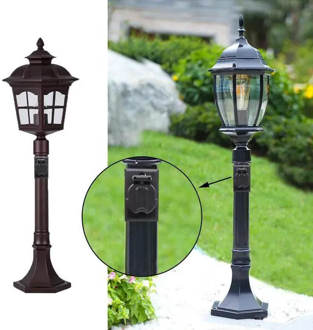 Alt view image 4 of 5 - AC 125V 15A Outdoor Lamp Post Grounded Convenience Outlet,Waterproof Electrical Outlet for Outdoor Lamp Poles Replacement M1-053