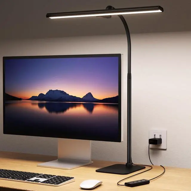 Main image of Kary LED Desk Lamps for Home Office, Tall Desk Light with Base, Flexible Gosseneck Adjustable Height 5-Level Dimmable Brightness & Color, Architect Lamp for Working,Reading,Crafting,Study