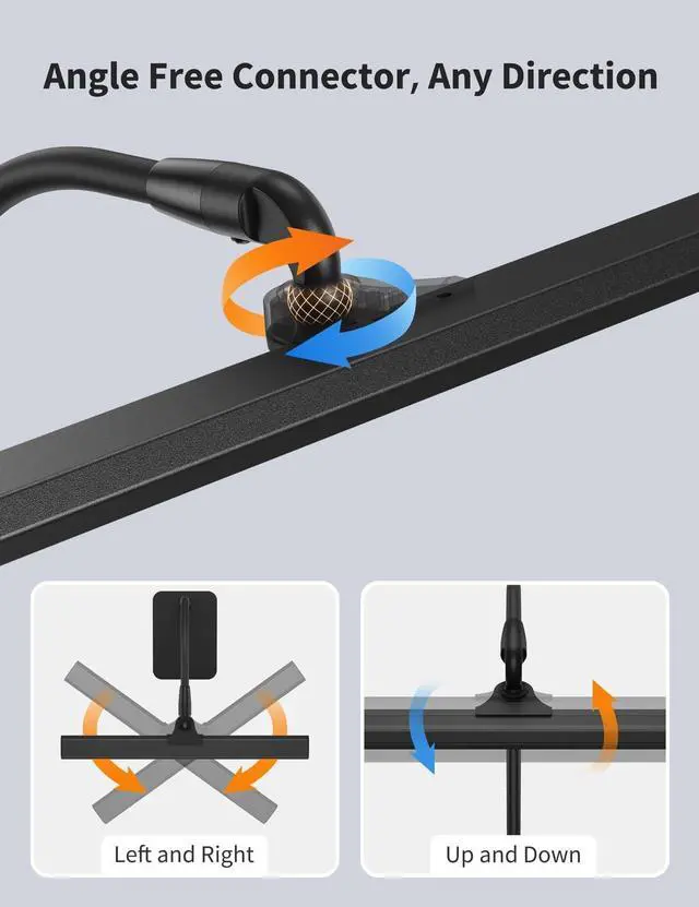 Alt view image 4 of 7 - Kary LED Desk Lamps for Home Office, Tall Desk Light with Base, Flexible Gosseneck Adjustable Height 5-Level Dimmable Brightness & Color, Architect Lamp for Working,Reading,Crafting,Study