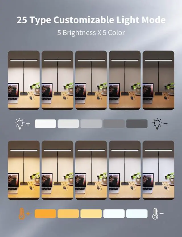 Alt view image 6 of 7 - Kary LED Desk Lamps for Home Office, Tall Desk Light with Base, Flexible Gosseneck Adjustable Height 5-Level Dimmable Brightness & Color, Architect Lamp for Working,Reading,Crafting,Study