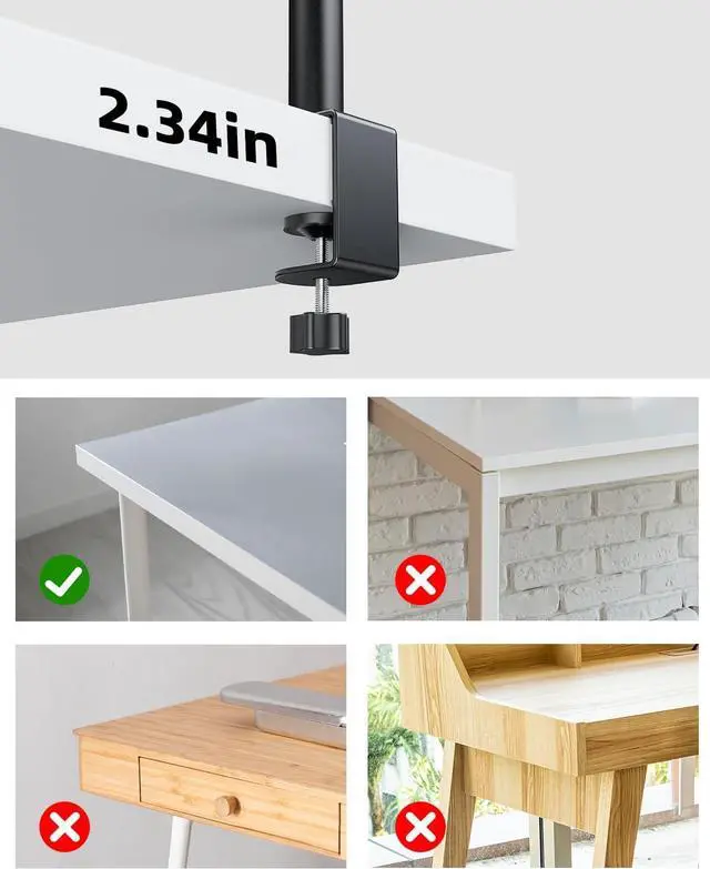 Alt view image 7 of 7 - Weilisi 10.2" Desk Ring Light with Stand for Zoom Meetings, Ring Light for Desk with Clamp, 360° Rotate & Flexible Height Video Conference Light, Adjust Arm Desk Lamp Zoom Light for Home Office