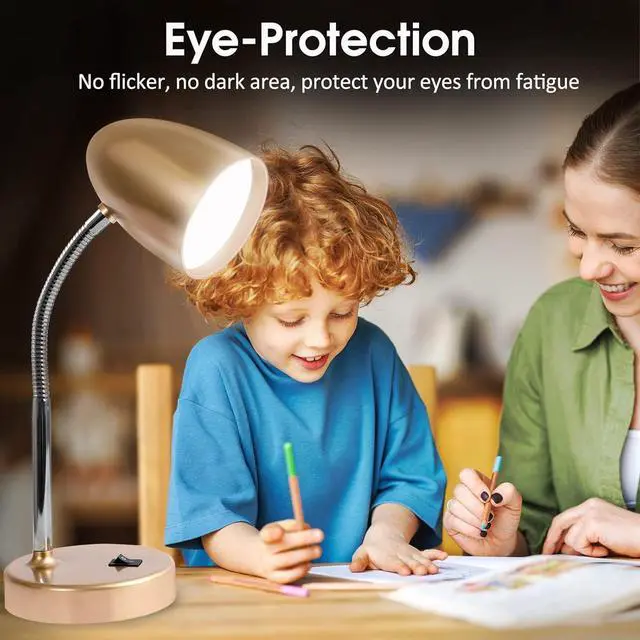 Alt view image 5 of 7 - ENERGETIC SMARTER LIGHTING LED Desk Lamp, Flexible Gooseneck with Table lamp, 3.5W 240LM 4000K Cool White Study Lamps for Bedroom and Office, Eye Protection, ETL Listed,Gold