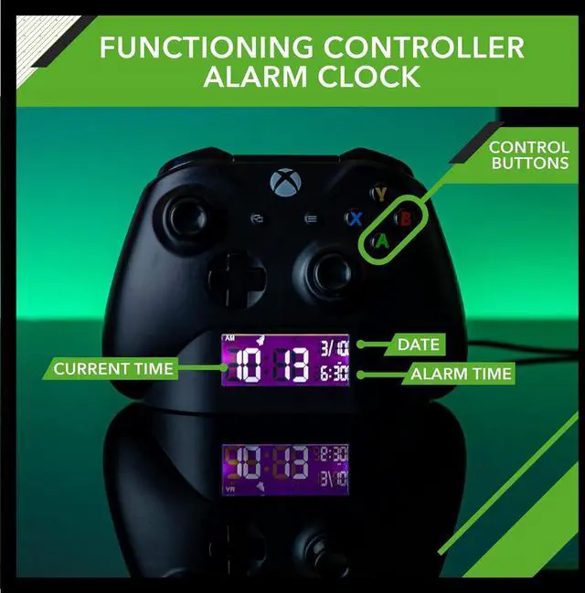 Alt view image 3 of 5 - Paladone Xbox Controller Digital Alarm Clock, Officially Licensed Xbox Merchandise Gift and Decor for Gamers - Black