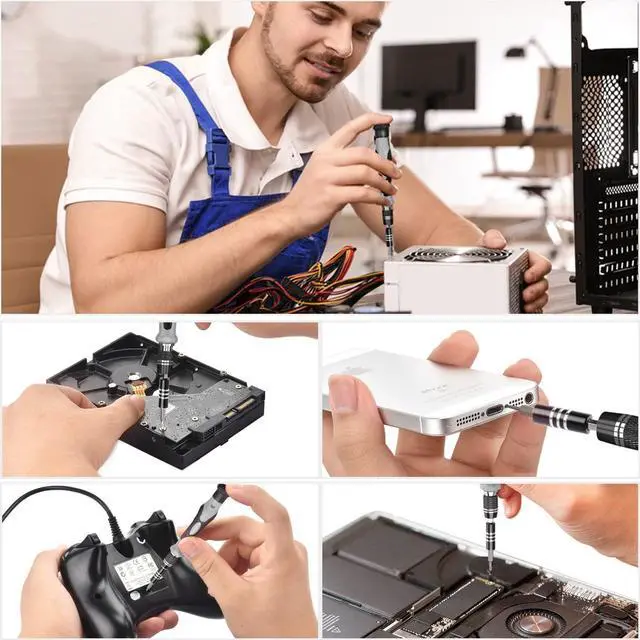Alt view image 4 of 7 - Precision Screwdriver Set, Unamela 139 in 1 Computer Repair Tool Kit with 120 Bits, Magnetic Electronic Screwdriver Kit Compatible for Laptop, PC, MacBook, iPhone, Tablet, PS4, Xbox, Game Console