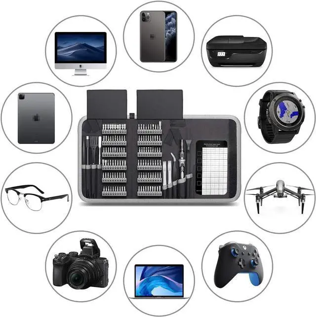 Alt view image 6 of 7 - Precision Screwdriver Set, Unamela 139 in 1 Computer Repair Tool Kit with 120 Bits, Magnetic Electronic Screwdriver Kit Compatible for Laptop, PC, MacBook, iPhone, Tablet, PS4, Xbox, Game Console