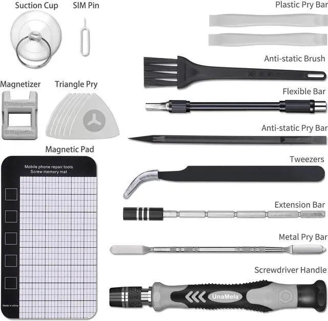 Alt view image 7 of 7 - Precision Screwdriver Set, Unamela 139 in 1 Computer Repair Tool Kit with 120 Bits, Magnetic Electronic Screwdriver Kit Compatible for Laptop, PC, MacBook, iPhone, Tablet, PS4, Xbox, Game Console