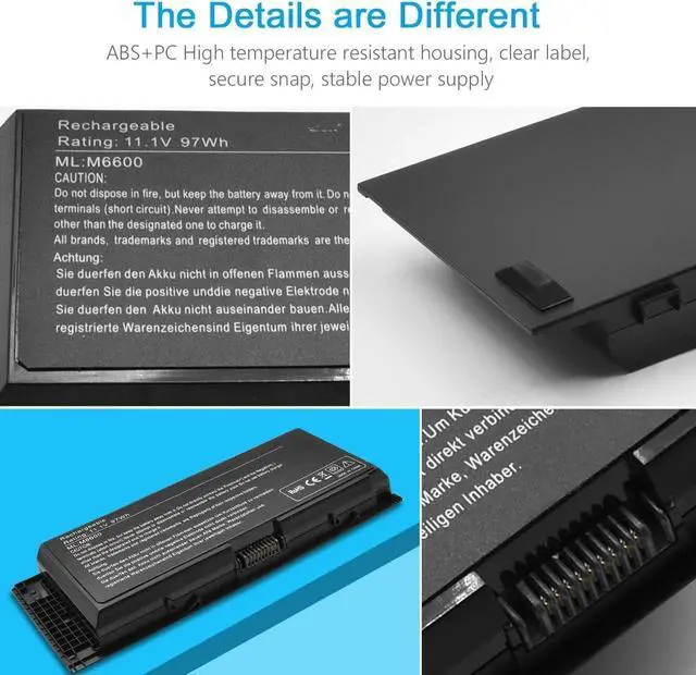 Alt view image 4 of 6 - LQM 11.1V 97Wh 9-Cell New Laptop Battery for Dell Precision M4600 M4800 M6600 M6700 M6800 PN:FV993 FJJ4W PG6RC 7DWMT JHYP2 K4RDX KJ321 R7PND RY6WH