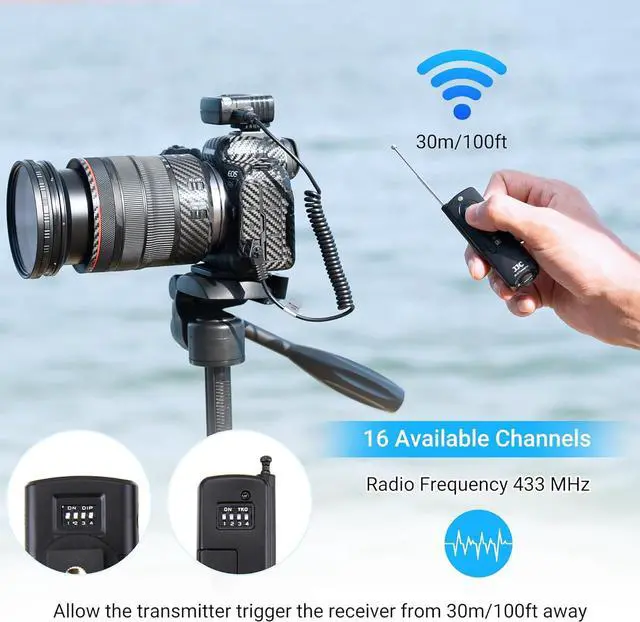 Alt view image 3 of 7 - JJC Radio Wireless Remote Control Shutter Release for Nikon Z6III Z6II Z7II Z5 Z6 P1100 P1000 Z7 D750 D780 D7500 D7200 D5300 D5600 D5500 D3300 D3200 D610 D600 Df D7100 D7000 D5200 D5100 & More Camera