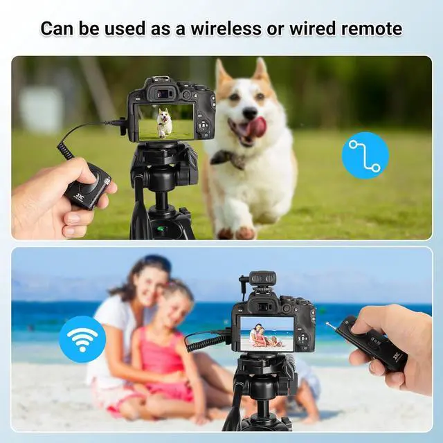 Alt view image 5 of 7 - JJC Radio Wireless Remote Control Shutter Release for Nikon Z6III Z6II Z7II Z5 Z6 P1100 P1000 Z7 D750 D780 D7500 D7200 D5300 D5600 D5500 D3300 D3200 D610 D600 Df D7100 D7000 D5200 D5100 & More Camera