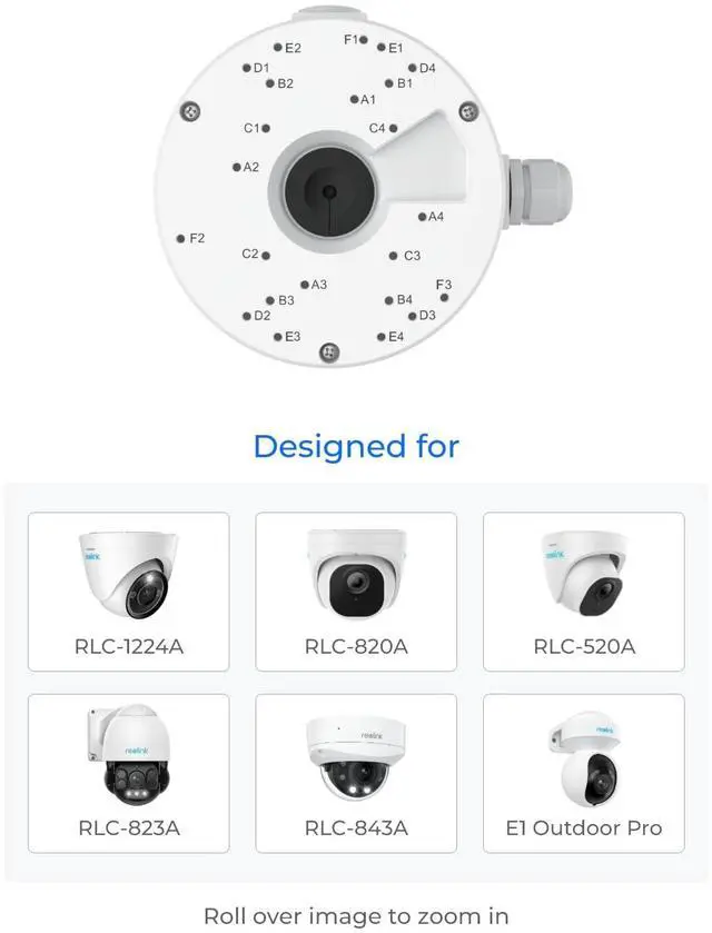 Alt view image 2 of 7 - Reolink Junction Box D20 for Reolink Dome Cameras - RLC-520A, RLC-820A, RLC-1224A, E1 Outdoor Series, RLC-823A 16X, RLC-843A, Duo 2V PoE, Duo 3V PoE