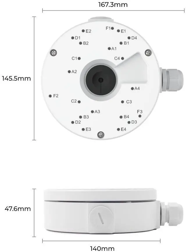 Alt view image 6 of 7 - Reolink Junction Box D20 for Reolink Dome Cameras - RLC-520A, RLC-820A, RLC-1224A, E1 Outdoor Series, RLC-823A 16X, RLC-843A, Duo 2V PoE, Duo 3V PoE