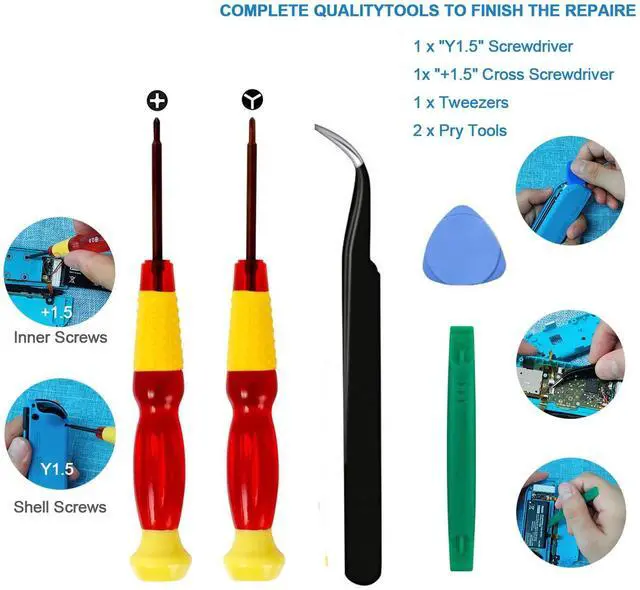Alt view image 4 of 7 - 2-Pack Replacement Joystick Analog Thumb Stick Repair Kit for Nintendo Switch / Switch OLED Model / Switch Lite Joy-Con Controller - Drift Fix Tools Y1.5 / +1.5 Screwdriver / Pry Tools