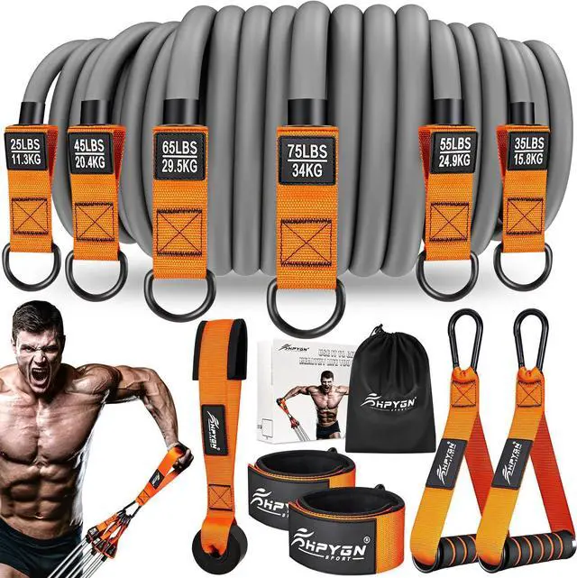 Main image of Resistance Bands, Heavy Exercise Bands with Handles, Fitness Bands Set for Working Out, Workout Bands for Men, Weight Bands for Muscle Training, Strength, Slim, Yoga, Home Gym Equipment