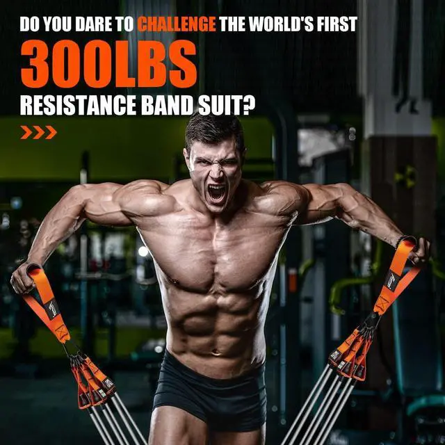 Alt view image 3 of 7 - Resistance Bands, Heavy Exercise Bands with Handles, Fitness Bands Set for Working Out, Workout Bands for Men, Weight Bands for Muscle Training, Strength, Slim, Yoga, Home Gym Equipment