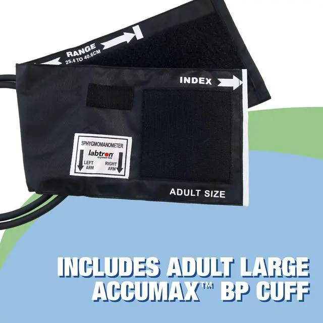 Alt view image 5 of 6 - Labtron Mobile Blood Pressure Monitor with Rolling Stand, Adult Large BP Cuff, Height-Adjustable