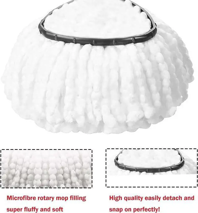 Alt view image 2 of 7 - 6 Pack Spin Mop Replacement Head Mop Refill Compatible with Ocedar Triangle Swivel Mops Microfiber Swivel Mop Refill,Deep Clean,Machine Washable and Easy to Replace