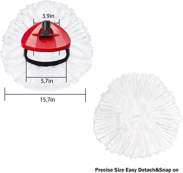 Alt view image 5 of 7 - 6 Pack Spin Mop Replacement Head Mop Refill Compatible with Ocedar Triangle Swivel Mops Microfiber Swivel Mop Refill,Deep Clean,Machine Washable and Easy to Replace