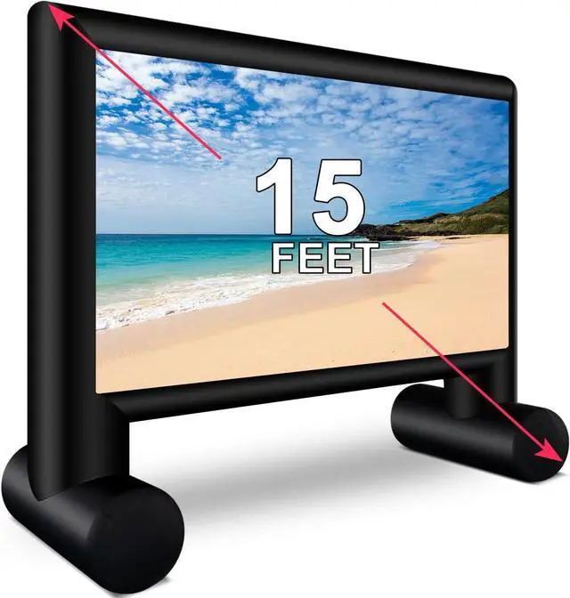Main image of Inflatable Projector Screen 15ft Inflatable Movie Screen Outdoor with Air Blower and Storage Bag, Easy Set up, Front and Rear Projection for Outdoor Movie Night Backyard Pool Fun
