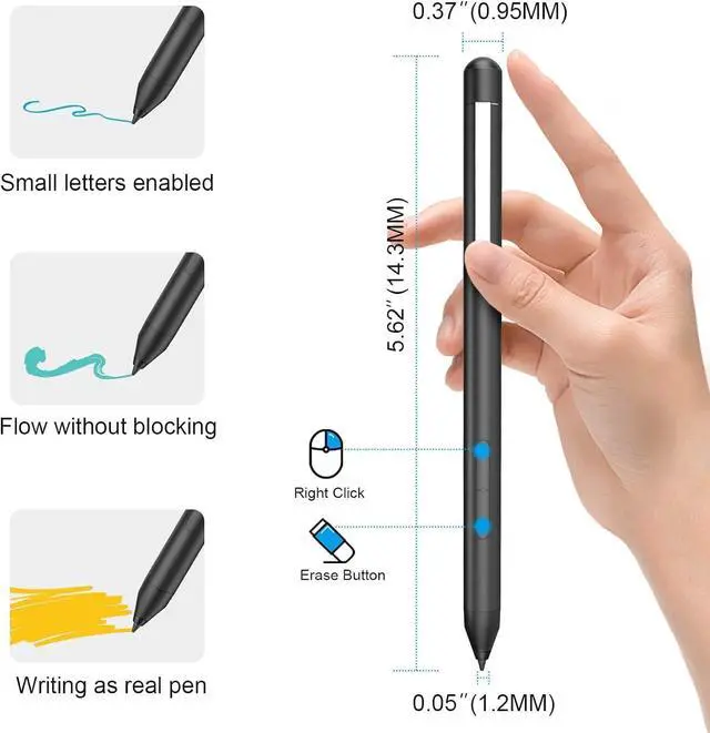 Alt view image 3 of 7 - Stylus Pen for Microsoft Surface Pro 11/10/9/8/X/7+/7/6/5/4/3/Surface 3, Surface Go 4/3/2/1, Surface Laptop/Studio/Book 5/4/3/2/1 with Palm Rejection, 1024 Levels Pressure, 2500h Working Hours