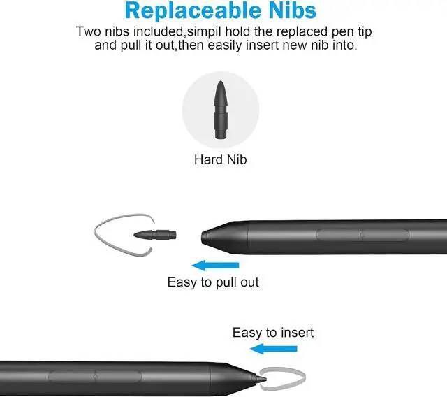 Alt view image 6 of 7 - Stylus Pen for Microsoft Surface Pro 11/10/9/8/X/7+/7/6/5/4/3/Surface 3, Surface Go 4/3/2/1, Surface Laptop/Studio/Book 5/4/3/2/1 with Palm Rejection, 1024 Levels Pressure, 2500h Working Hours
