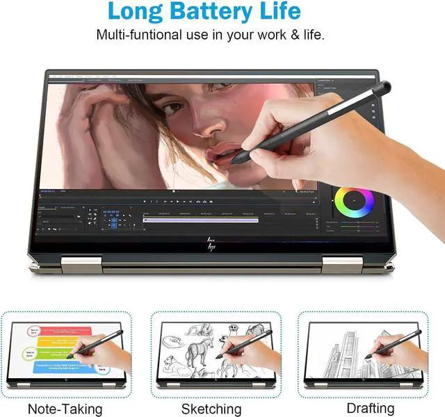 Alt view image 7 of 7 - Stylus Pen for Microsoft Surface Pro 11/10/9/8/X/7+/7/6/5/4/3/Surface 3, Surface Go 4/3/2/1, Surface Laptop/Studio/Book 5/4/3/2/1 with Palm Rejection, 1024 Levels Pressure, 2500h Working Hours