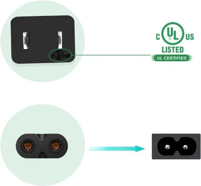 Alt view image 3 of 4 - Printer Power Cord Cable for HP OfficeJet Pro 4630 3830 8600 4655 6600 6978 6968 8610 8620 8625 8630 8710 8720 5740 5745 5255 200 250 3930 4632 4635 4650 4652 6100 6600 6700 9658 6830