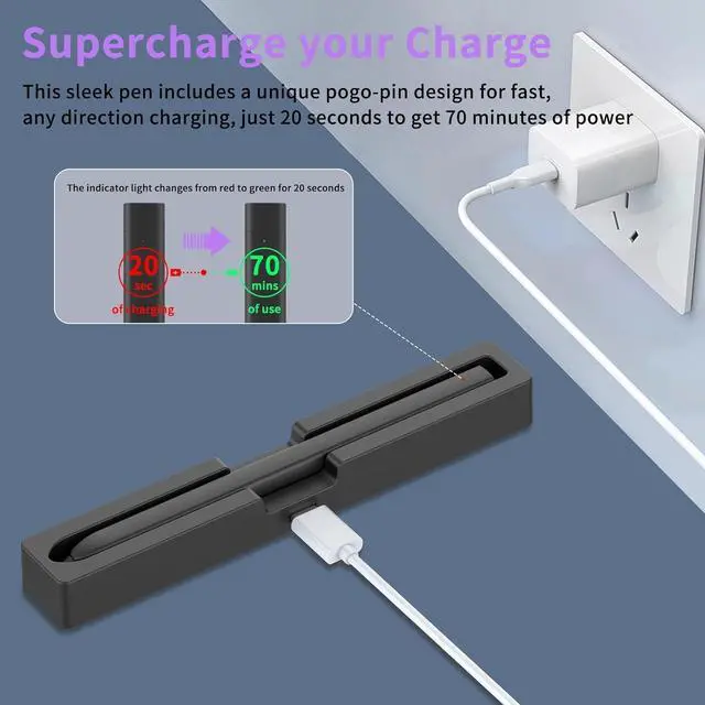 Alt view image 3 of 7 - Digital Stylus Pen for Len-OVO Touchscreen, Active Stylus Pen for Len-OVO ThinkPad Yoga/Miix 720/510/520 IdeaPad Flex 5/6 with 2048 Levels of Pressuree Sensitivity for Len-OVO Touch Screen Laptop