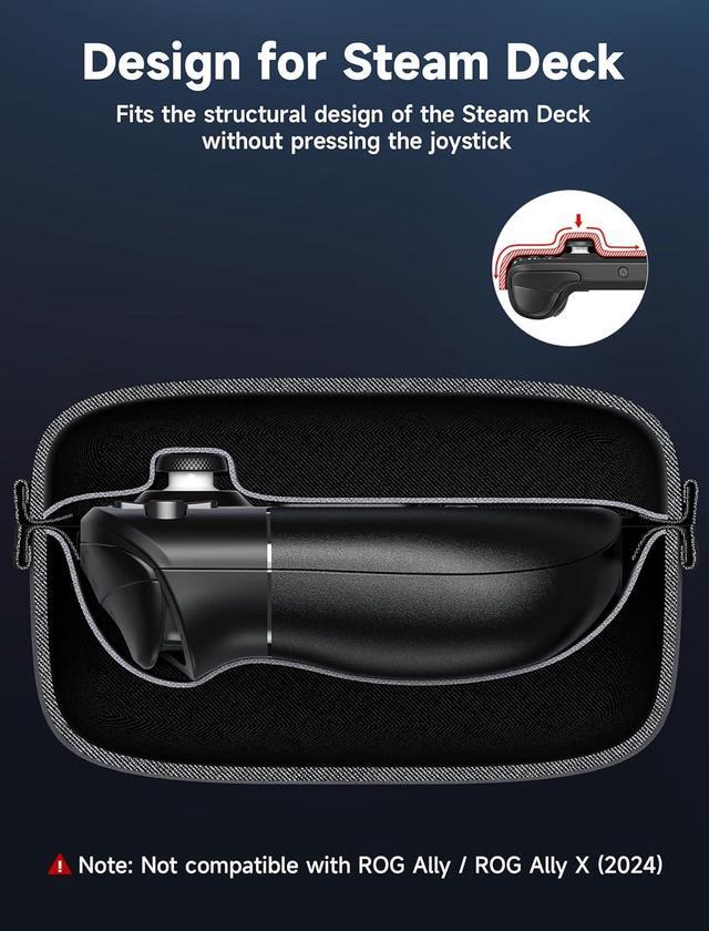 Alt view image 3 of 7 - JSAUX Carrying Case Compatible with Steam Deck/Steam Deck OLED, Protective Hard Shell Carry Case Built-in Charger Storage, Portable Travel Carrying Case for Steam Deck Console & Accessories - BG0102