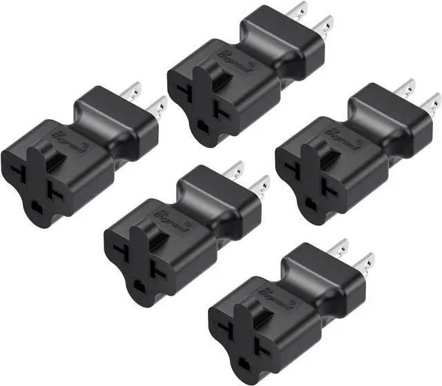 Main image of Four-in-One 15 Amp to 20 Amp T Blade Adapter - 5-15P to 5-20R/6-15R/6-20R AC Power Adapter, 15A 125V to 20A 250V (5 Pack)