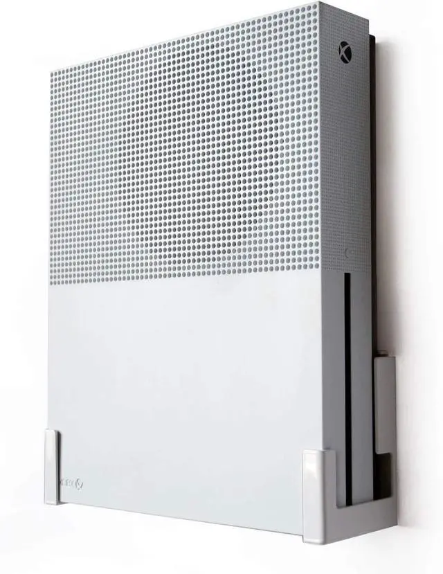Alt view image 3 of 6 - Monzlteck Wall Mount for Xbox One SAll Metal Vertical Hanging On Wall with Power Botton Left/Right,Wall Shelf Bracket for Xbox 1S