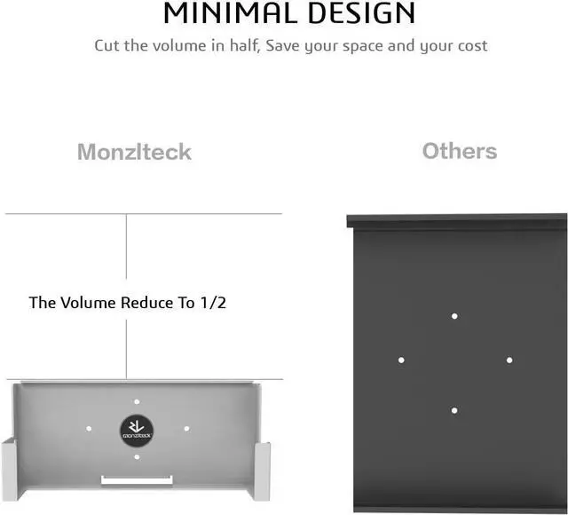Alt view image 4 of 6 - Monzlteck Wall Mount for Xbox One SAll Metal Vertical Hanging On Wall with Power Botton Left/Right,Wall Shelf Bracket for Xbox 1S