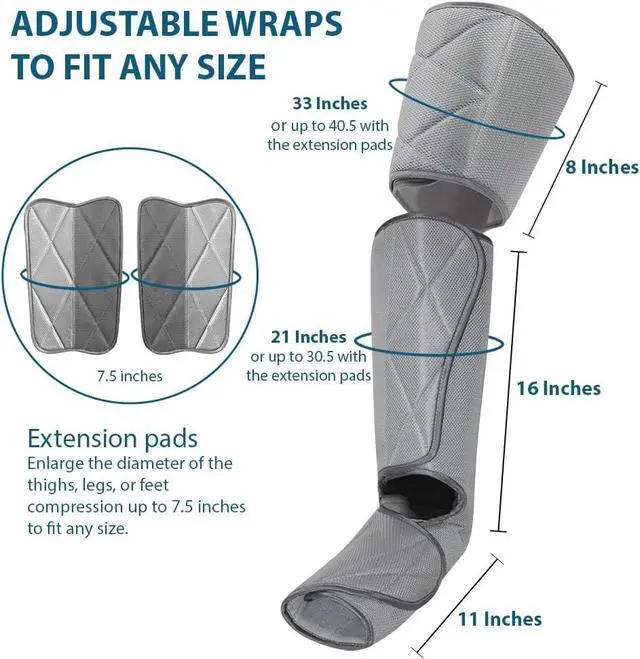 Alt view image 5 of 7 - Leg Massager for Circulation - Foot and Calf Massager, Air Compression Leg Wraps Massage Boots Machine for Home Use Leg Massage - scd Machine for Calf, Thigh and Foot Massager, FSA or HSA Eligible