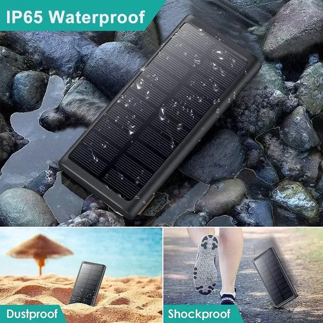 Alt view image 6 of 6 - 5 in 1 Wireless Portable Charger Power Bank 36800mAh 5 Output Dual QC4.0 25W PD USB C Battery Pack 15W Wireless Fast Charging IP65 Solar Charger Compatible with iPhone14 13 12 Series  iPad etc