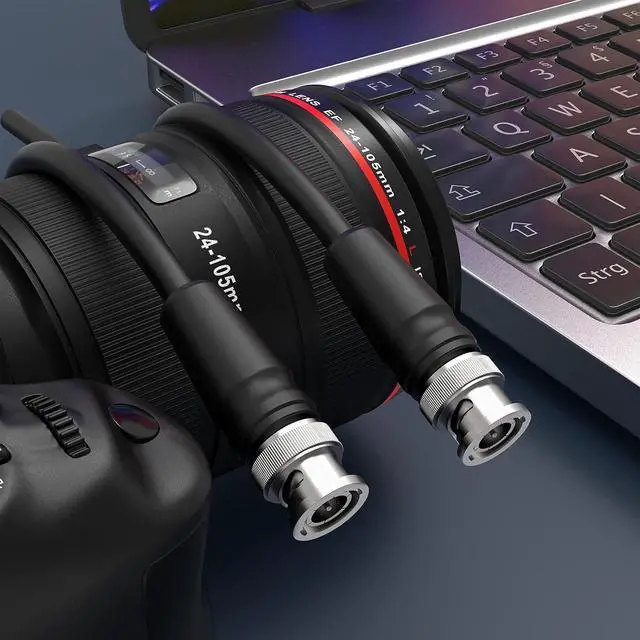Alt view image 4 of 7 - 4K SDI Cable - 3 ft, 12G/3G/6G SDI Video Cable, 75ohm RG11 Coax BNC Blackmagic Converter, Supports 4K@60Hz for Video Security