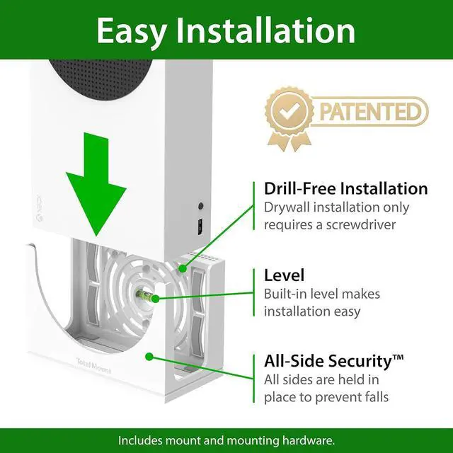 Alt view image 3 of 6 - TotalMount  Wall Mount  Mounts Xbox Series S on a Wall by Your TV (White)