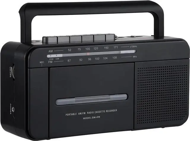 Main image of Boombox MP3 Conversion Cassette Tape Player Recorder AM FM Radio, Cassette to MP3 Digital Converter, USB Recording, Built-in Microphone, Big Speaker and Earphone Jack by AC or C Batteries