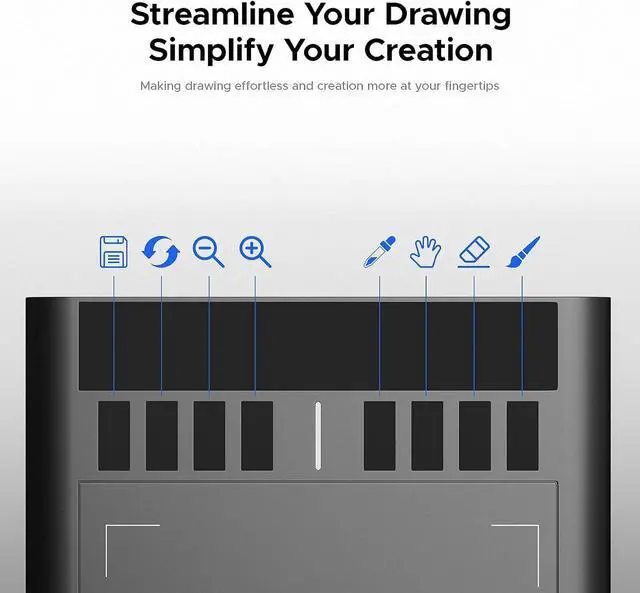 Alt view image 4 of 7 - Graphics Drawing Tablet, UGEE M708 10 x 6 inch Large Digital Drawing Pad with 8 Hot Keys 8192 Levels Pen, Graphic Tablets for Computer Graphic Board Creation Sketch for PC/Laptop/Mac OS/Linux/Chrome