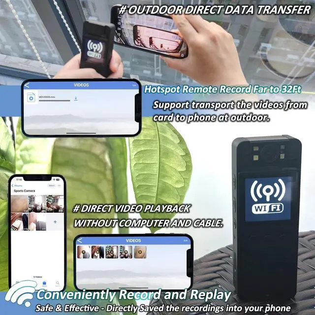 Alt view image 4 of 6 - UpgradedBody Camera with Audio & Video Recording - 64G Body Cam Mini Police Wearable Worn Bodycam - Portable Small Personal Camcorder - Sport Bike Outdoor Video Wireless Recorder (Magnetic Lanyard)