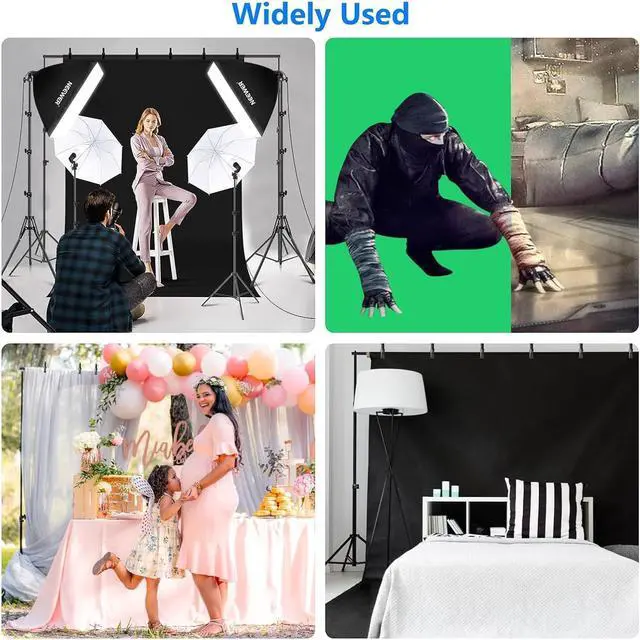 Alt view image 3 of 7 - NEEWER Photography Lighting kit with Backdrops, 8.5x10ft Backdrop Stands, UL Certified 5700K 800W Equivalent 24W LED Umbrella Softbox Continuous Lighting, Photo Studio Equipment for Photo Video Shoot