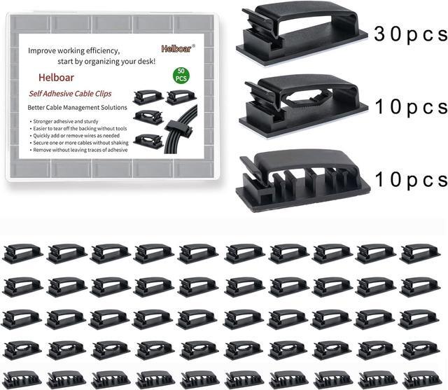 Alt view image 5 of 7 - Cable Clips 50PCS, Self Adhesive Cable Management Clips, Cord Organizer Wire Clips Cord Holder for Appliances PC Wall Ethernet Cable Under Desk Nightstand Home Office Car