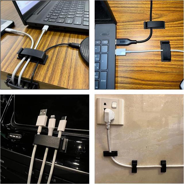 Alt view image 6 of 7 - Cable Clips 50PCS, Self Adhesive Cable Management Clips, Cord Organizer Wire Clips Cord Holder for Appliances PC Wall Ethernet Cable Under Desk Nightstand Home Office Car