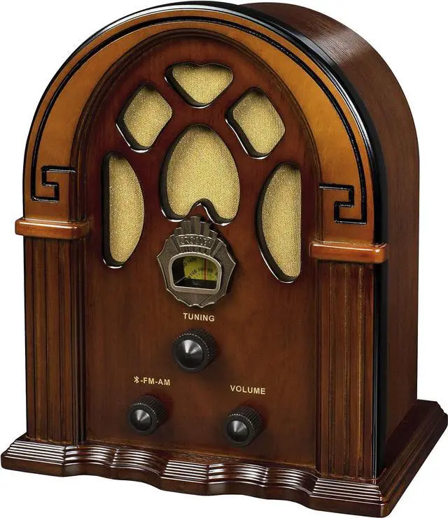 Alt view image 2 of 6 - Crosley CR31D-WA Companion Retro AM/FM Tabletop Radio with Bluetooth Receiver, Walnut